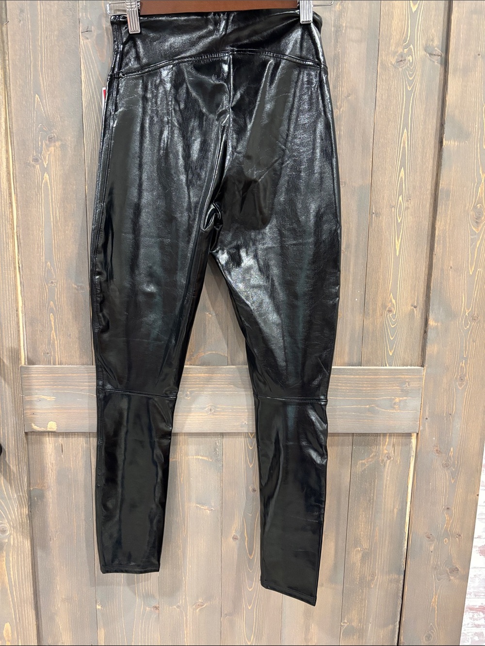 SPANX Black High-Waist Faux-Leather Leggings - Picture 3 of 3